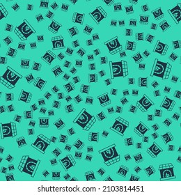 Black Blacksmith oven icon isolated pattern on green background.  Vector