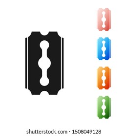 Black Blade razor icon isolated on white background. Set icons colorful. Vector Illustration