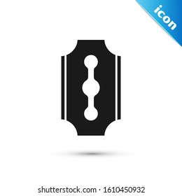 Black Blade razor icon isolated on white background.  Vector Illustration