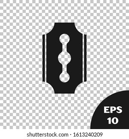 Black Blade razor icon isolated on transparent background.  Vector Illustration