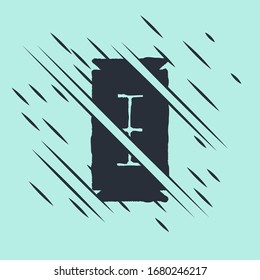 Black Blade razor icon isolated on green background. Glitch style. Vector Illustration