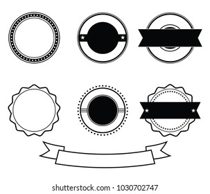 black blank anniversary badge emblem stamp vector set template