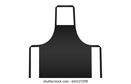 Black blank apron mockup isolated on white background. Vector illustration