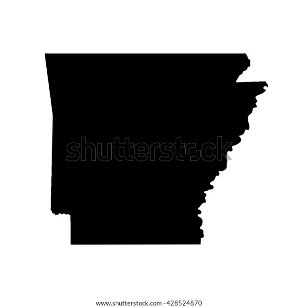 Black Blank Arkansas State Map Flat Stock Vector (Royalty Free ...