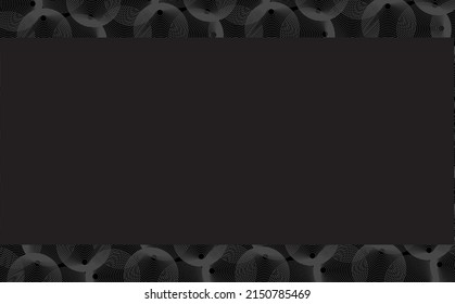 Black Blank Background With Copyspace And Offset Circle Pattern. Suitable For Backdrop, Cover, Card, And Design Element.