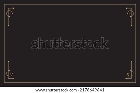 Black Blank Background with golden color Border design