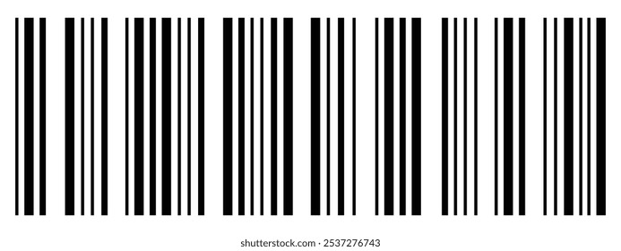 Black blank bar code with white background. Realistic barcode icon. simple barcode icon vector illustration .