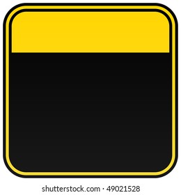 Black blank caution warning sign on white background