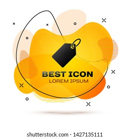 Black Blank label template price tag icon isolated on white background. Empty shopping discount sticker. Template discount banner. Fluid color banner. Vector Illustration