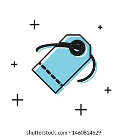 Black Blank label template price tag icon isolated on white background. Empty shopping discount sticker. Template discount banner.  Vector Illustration