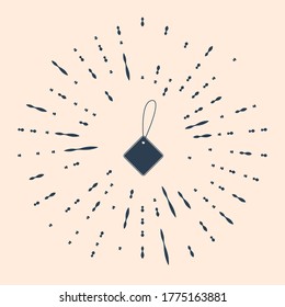 Black Blank label template price tag icon isolated on beige background. Empty shopping discounts sticker. Template discount banner. Abstract circle random dots. Vector Illustration