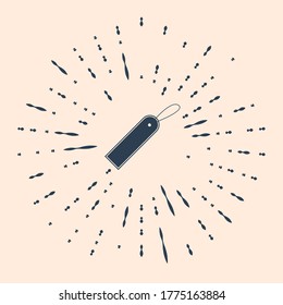 Black Blank label template price tag icon isolated on beige background. Empty shopping discounts sticker. Template discount banner. Abstract circle random dots. Vector Illustration