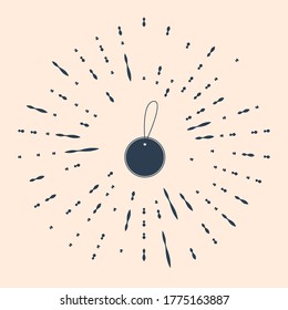 Icono de etiqueta de precio de plantilla de etiqueta en blanco negro aislado en fondo beige. Etiqueta de descuentos comerciales vacíos. Cartel de descuento de plantilla. Resumen de puntos aleatorios de círculo. Ilustración vectorial