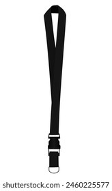 Black  blank lanyard. vector illustration