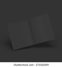 Black blank magazine spread. Business mockup template. Presentation of your branding and identity design. Vector Illustration EPS10.