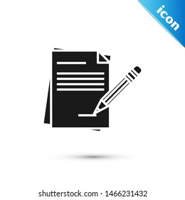Black Blank notebook and pencil with eraser icon isolated on white background. Paper and pencil. Vector Illustration Black Blank notebook and pencil with eraser icon isolated on white background. Paper and pencil. Vector Illustration