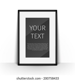 Black Blank Picture Frame On Wall Stock Vector (Royalty Free) 200758433 ...