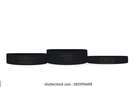 Black blank podiums. vector illustration