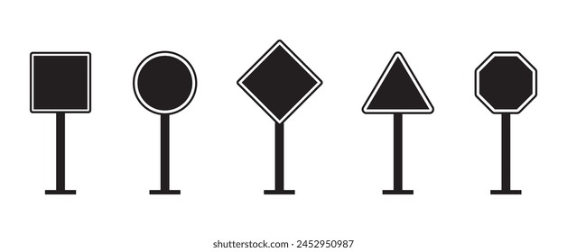 black blank road street sign  vector illustration