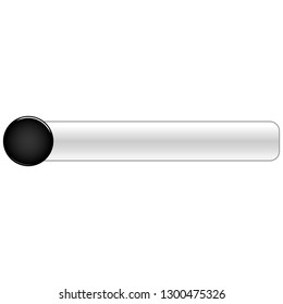 Black blank round glossy button gray rectangle. The graphic element for design saved as a vector illustration in the EPS file format.