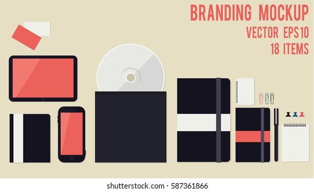 Black blank set of vector corporate identity template. Modern business design.