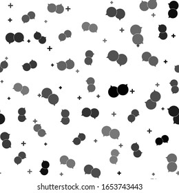 Black Blank speech bubbles icon isolated seamless pattern on white background.  Vector Illustration