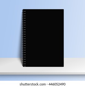 Black Blank Spiral Notebook Mockup