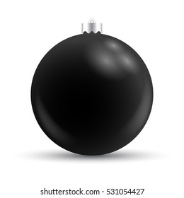 black blank vector christmas bauble isolated on white background
