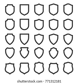 Black blank vector label and badges on white background
