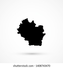 Black blank vector Luhansk Peoples Republic map. Isolated on white background.