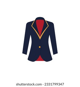 Black blazer fashion icon on white background - Vector