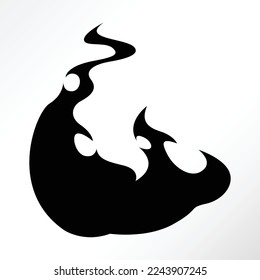 Black blazing fire vector. Suitable for design and tattoos.
