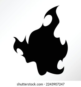 Black blazing fire vector. Suitable for design and tattoos.