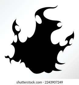Black blazing fire vector. Suitable for design and tattoos.