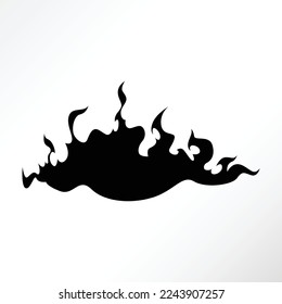 Black blazing fire vector. Suitable for design and tattoos.