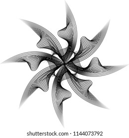 black blend line circular pattern abstract background design by vector