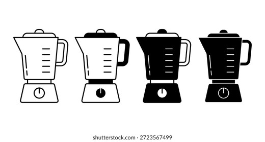 Schwarzes Mixer-Symbolpaket für Küchengerätekonzepte, Kochinhalte, Themen zur Zubereitung von Speisen und Haushaltsvisuelles. Saubere Silhouette Stil geeignet für Web-und kommerziellen Design-Anforderungen.