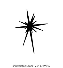 Black blinking stars icon vector graphic