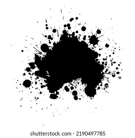Black blob object on White Background. Vector illustration