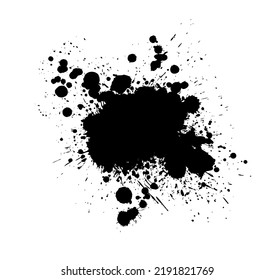 Black blob object on White Background. Vector illustration