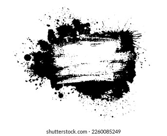 Black blob object on White Background. Frame for text with a brush. Vector illustration