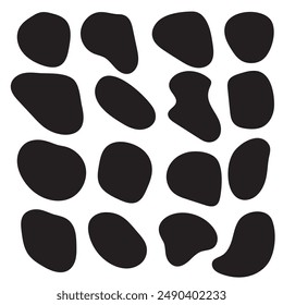 Black blob set. 16 blob in one set.