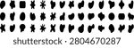 Black blob shapes, abstract organic forms, vector illustration. Modern blob shape design elements isolated on white background. Unique, artistic, creative, trendy, stylish, versatile. vector eps 10 file