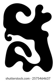 Black blob vertical illustration background. Trendy minimal vector design for presentations, banners, posters, print, wall art, and flyers. 