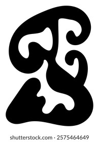 Black blob vertical illustration background. Trendy minimal vector design for presentations, banners, posters, print, wall art, and flyers. 