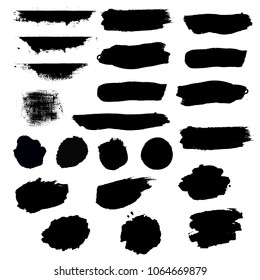 Black Blobs Set, Vector Illustration