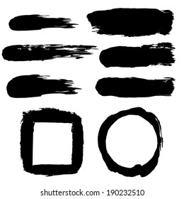 Juego de Blobs negros, Ilustración vectorial