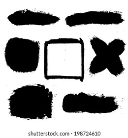 Black Blobs Set, Vector Illustration