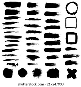 Black Blobs Set, Vector Illustration