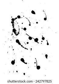 Black blobs with small and large drops
